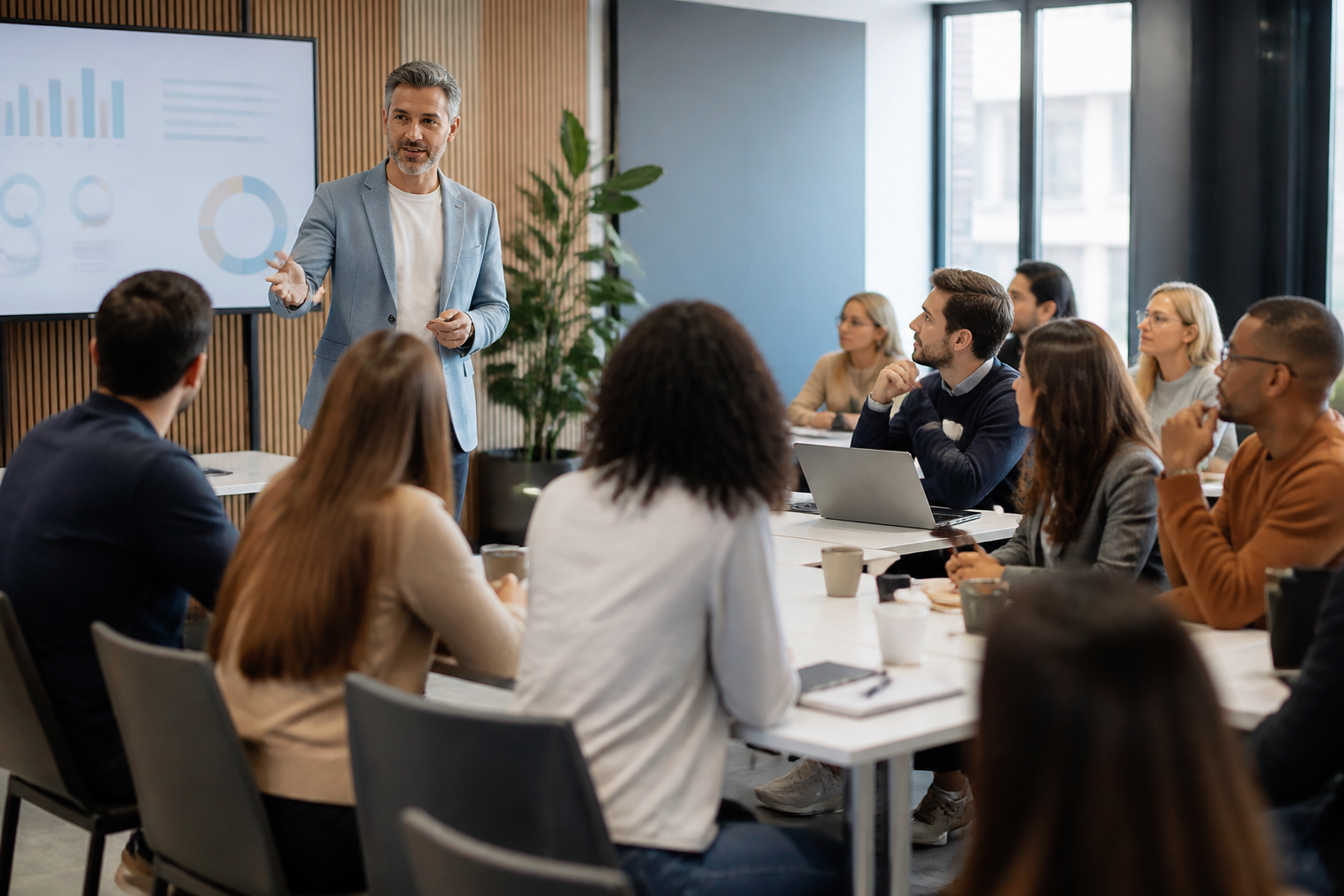 Séance de formation professionnelle pour adultes dans un environnement moderne