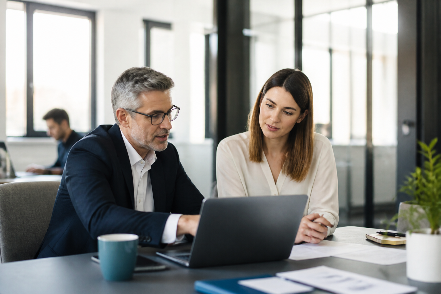 Consultation entre manager et collaborateur sur un projet de formation en entreprise