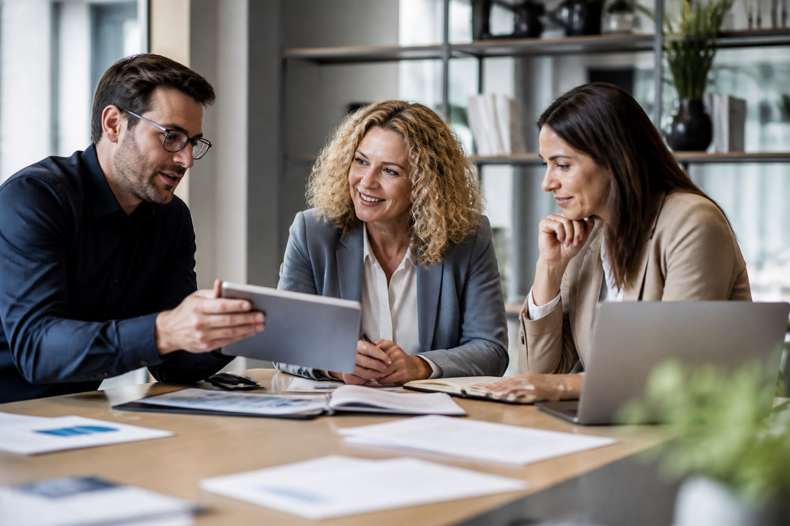 Réunion d'équipe sur le financement d'une formation professionnelle