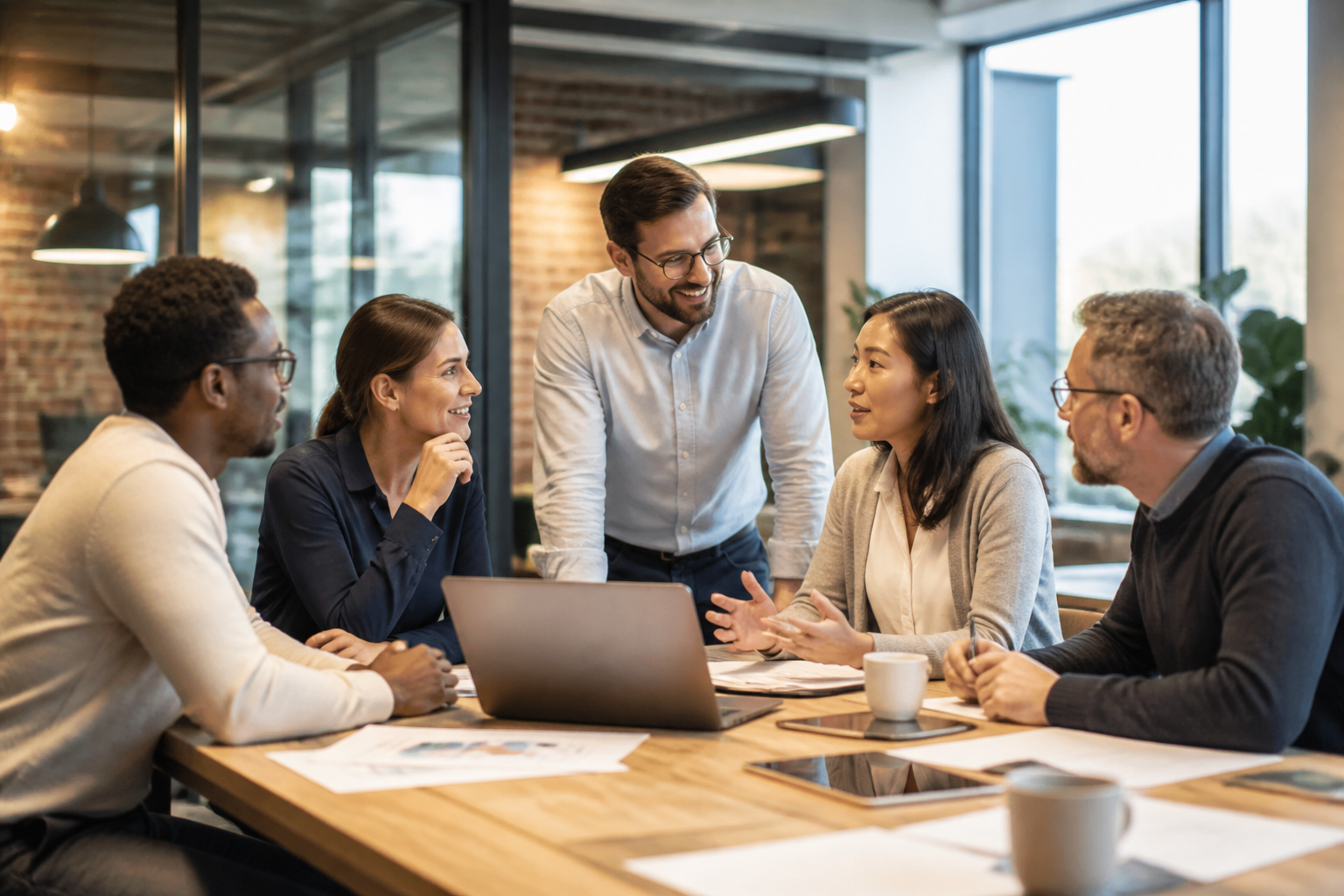 Réunion de managers discutant de formation professionnelle à Lille