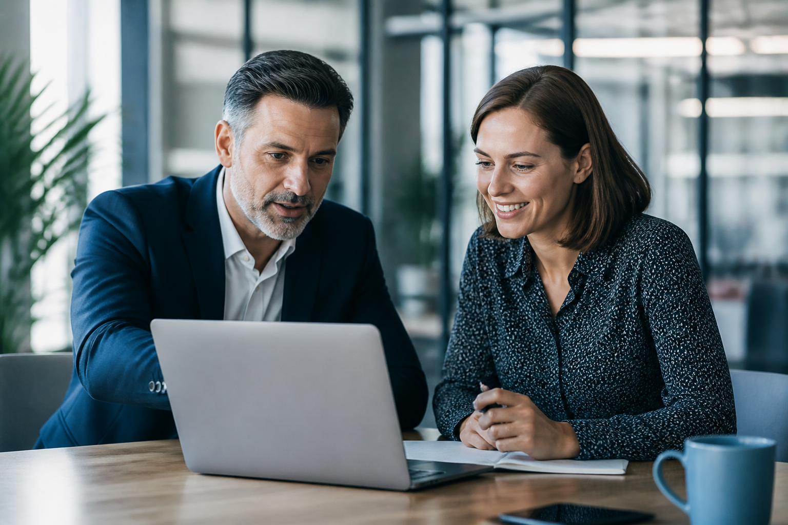 Manager et responsable RH analysant un plan de développement des compétences en réunion