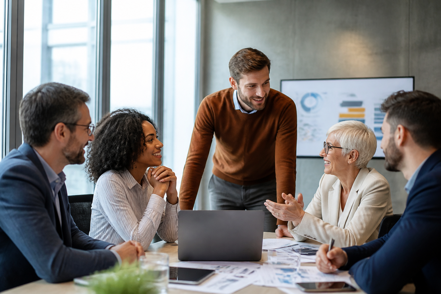 Réunion de managers autour d’un projet de transformation digitale en entreprise