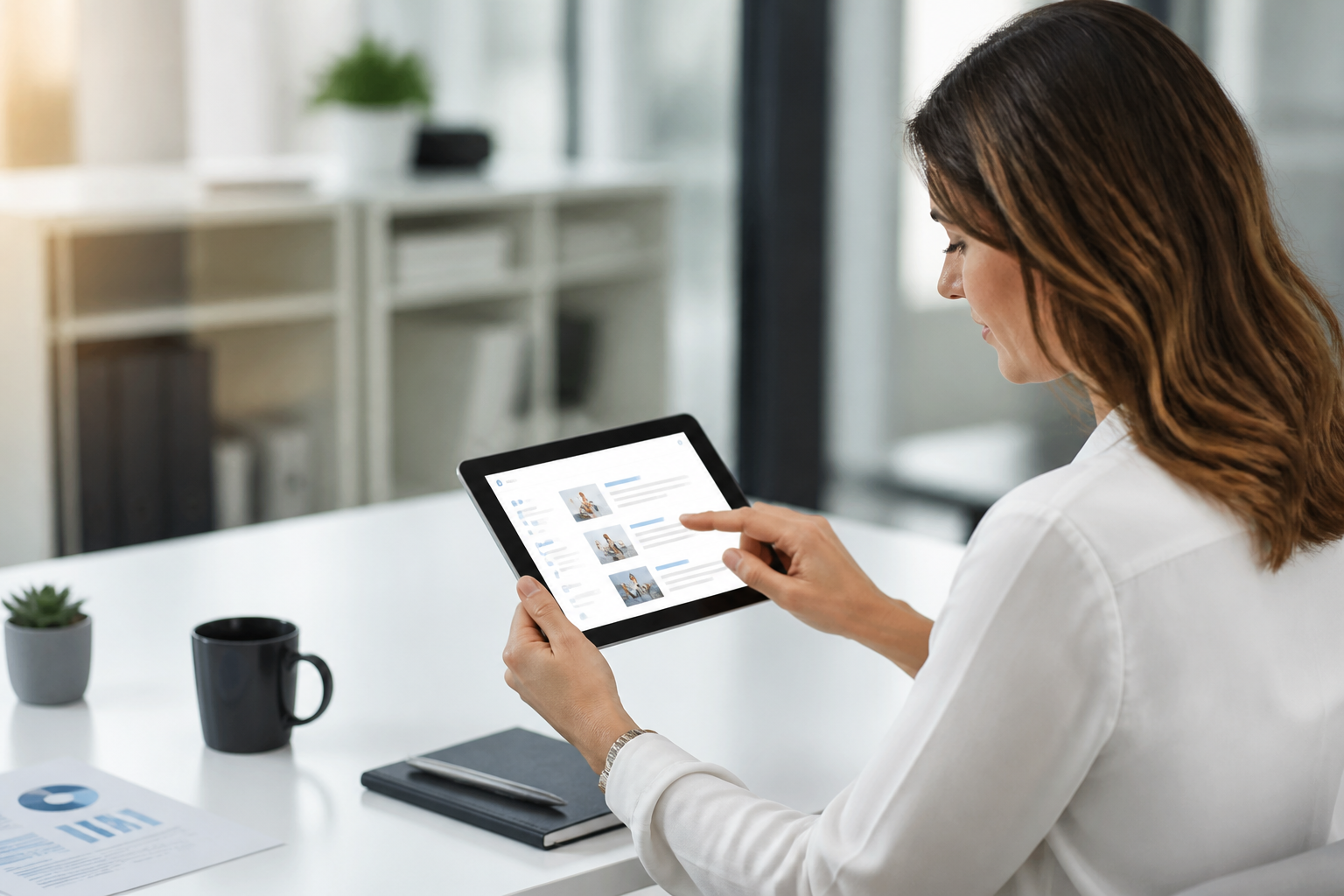 Femme consultant son compte CPF sur une tablette