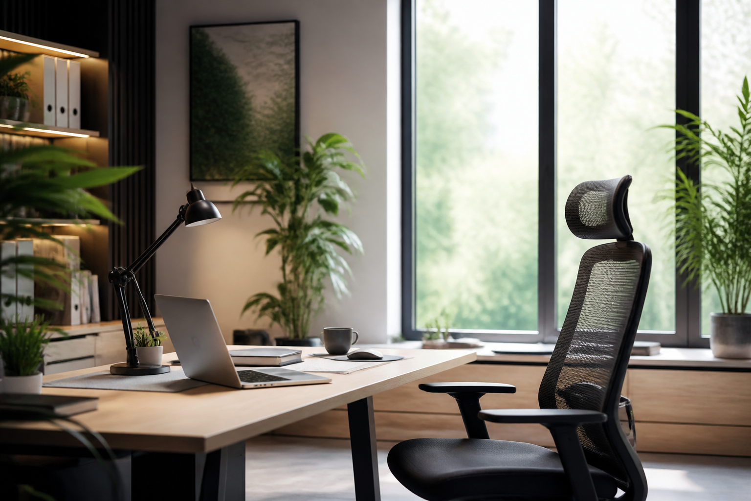 Espace de travail ergonomique et lumineux favorisant la qualité de vie au travail