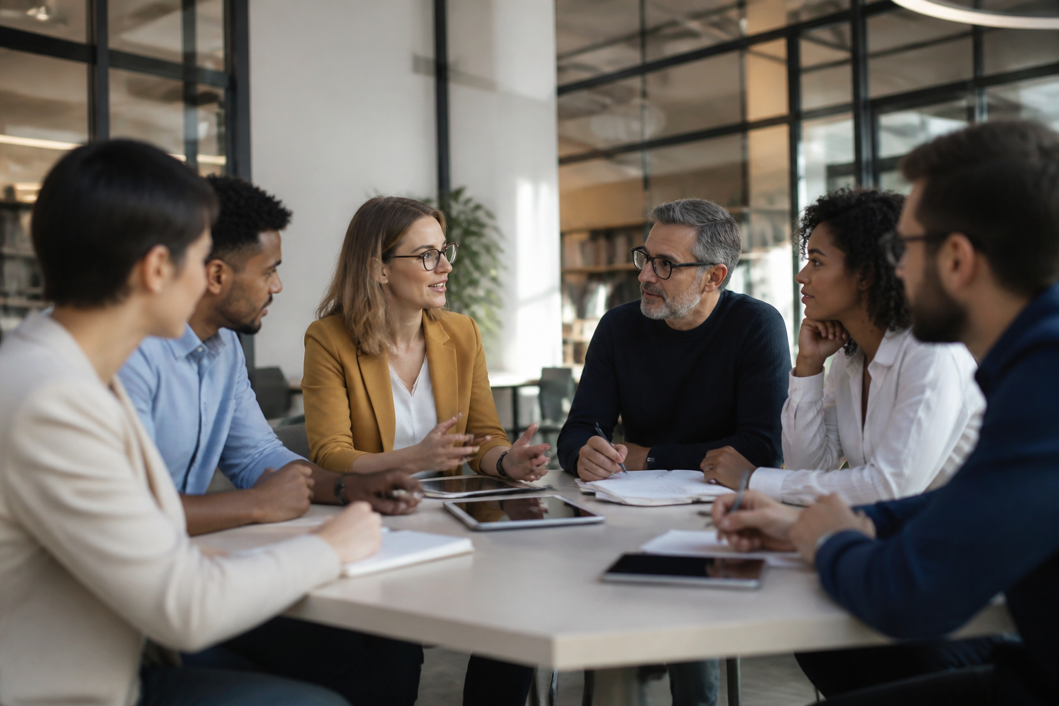 Réunion professionnelle pour définir un projet de formation