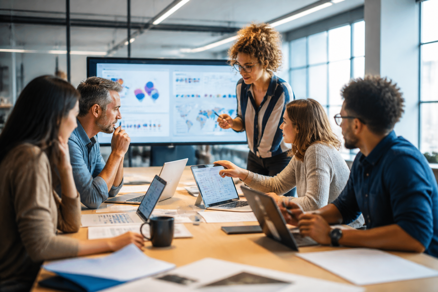 Atelier collaboratif sur projet de reconversion professionnelle avec outils numériques