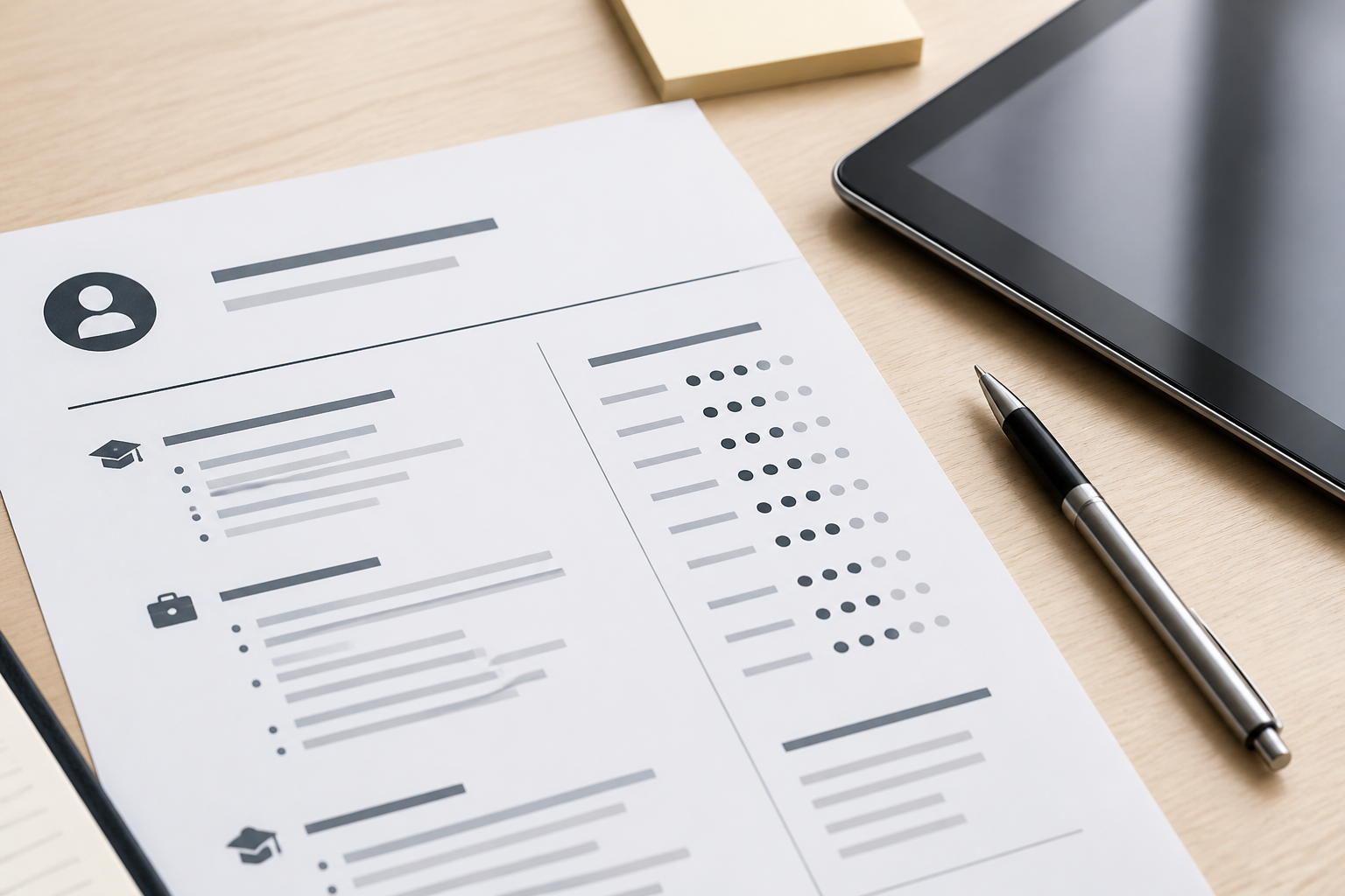 Détail de CV mettant en avant la rubrique compétences professionnelles