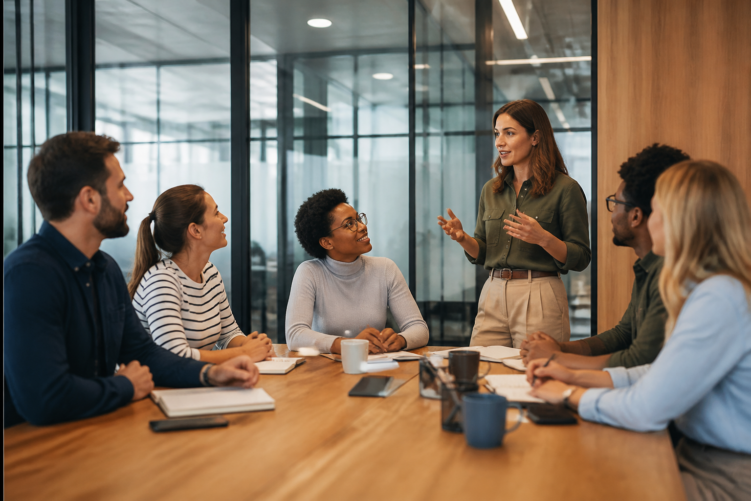 Réunion de travail collaboratif en formation gestion et management