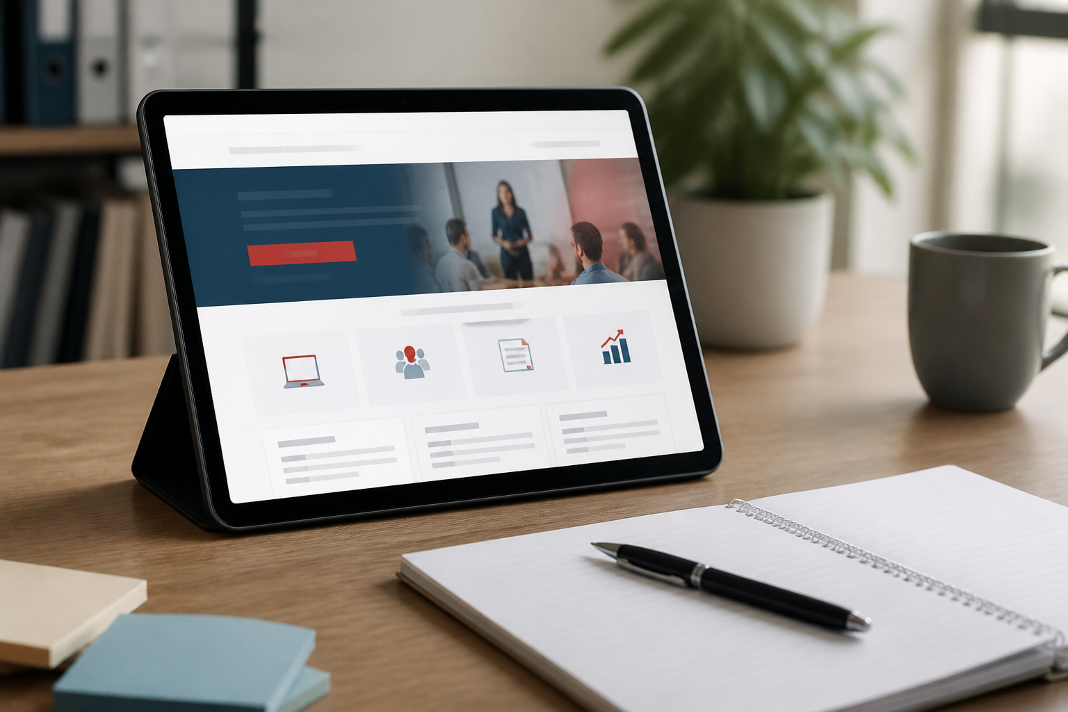 Consultation du site officiel Mon Compte Formation sur une tablette dans un environnement de travail