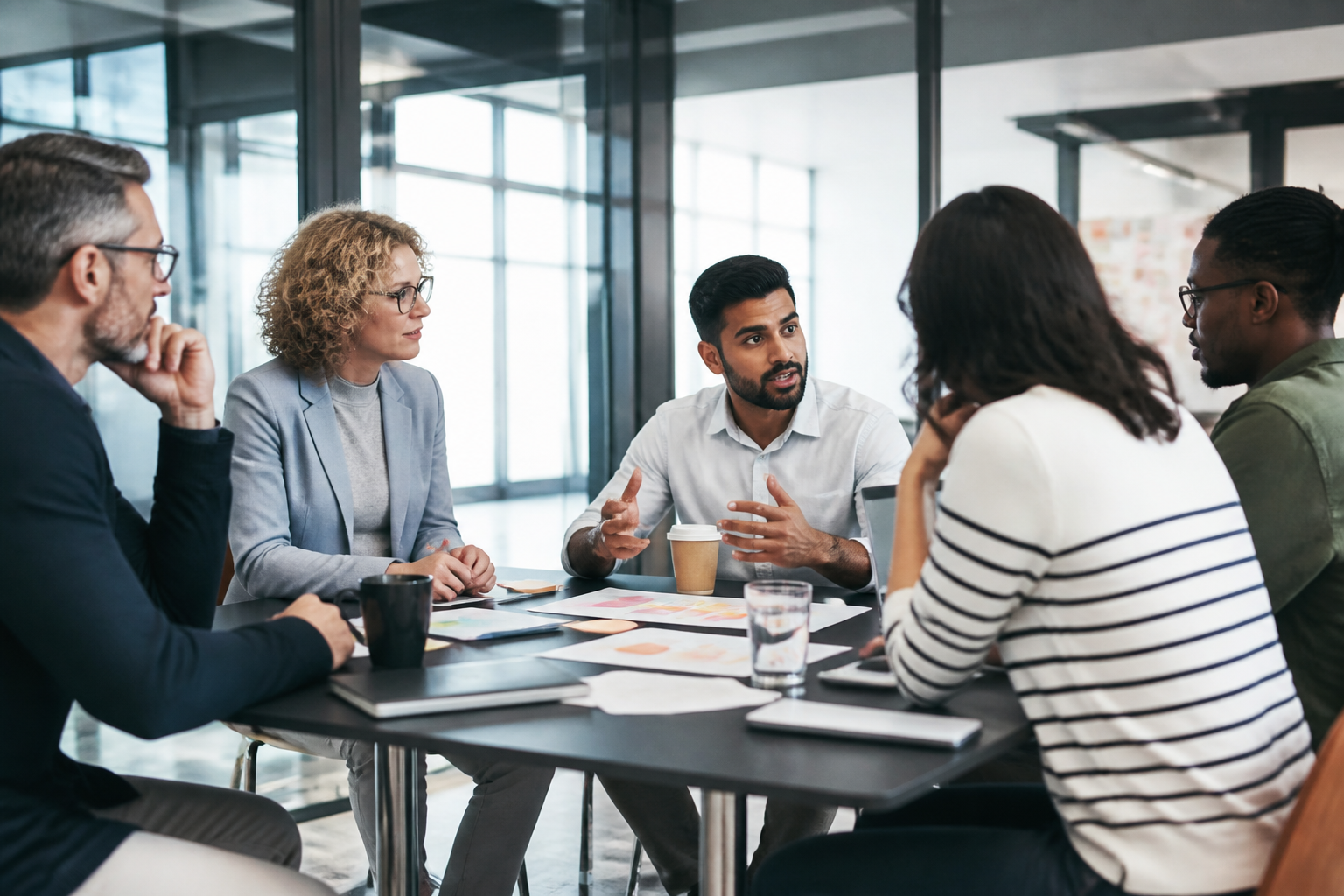 Atelier de coaching professionnel avec manager et indépendant en formation