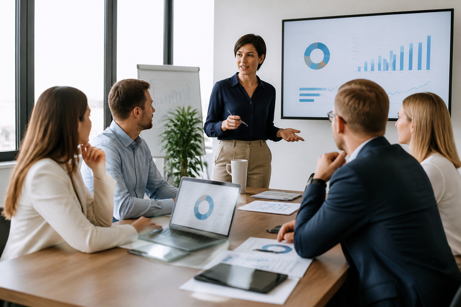 Coaching pour managers autour d'outils digitaux et supports visuels en salle de réunion