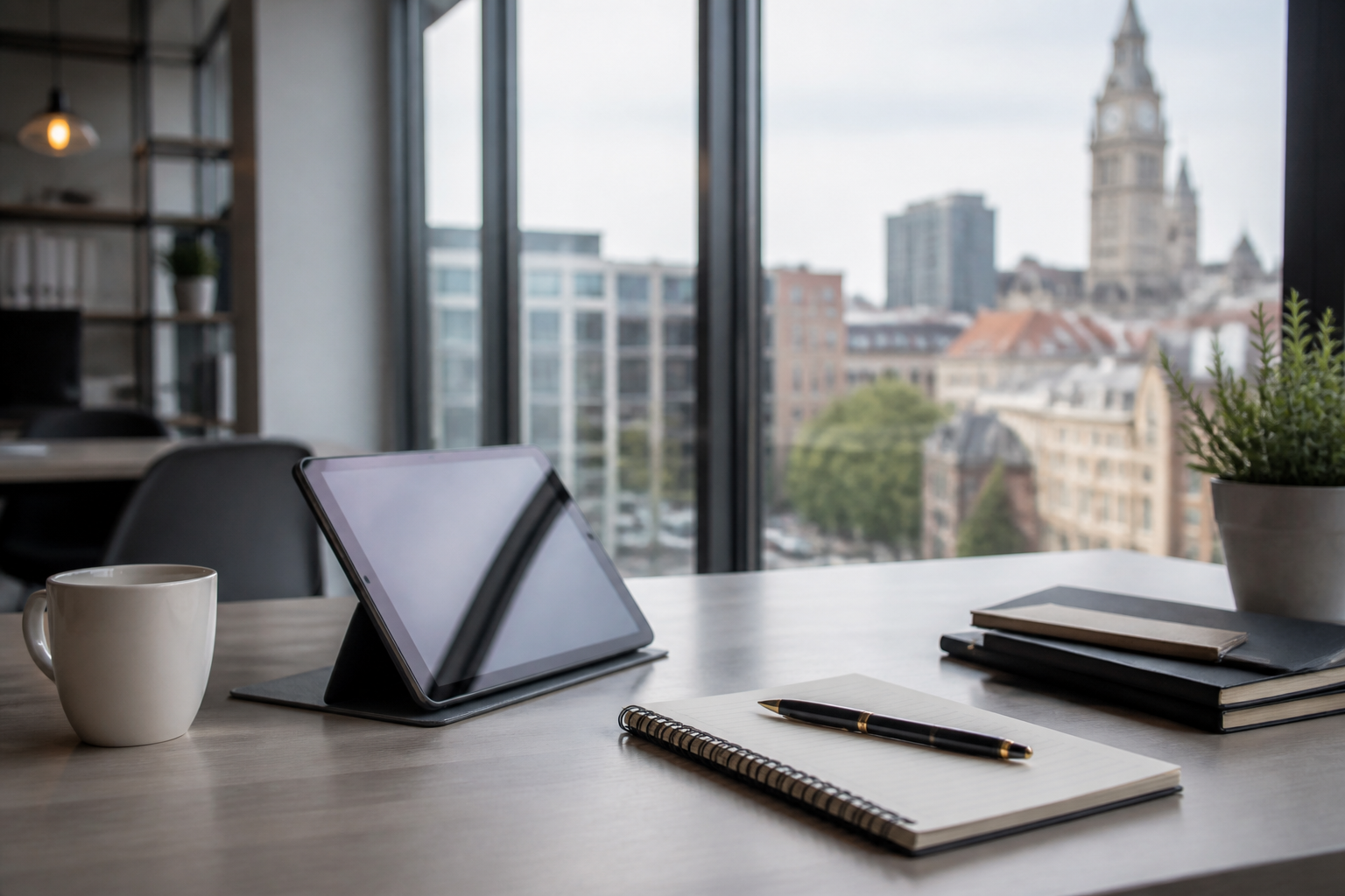 Préparation d'un dossier de formation sur tablette et carnet à Lille
