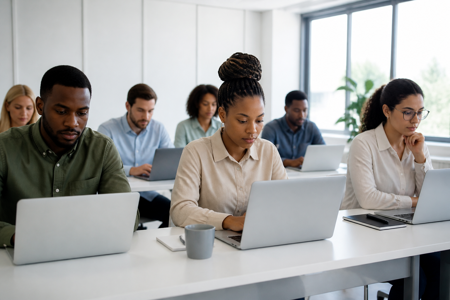 Session de formation en compétences numériques en salle