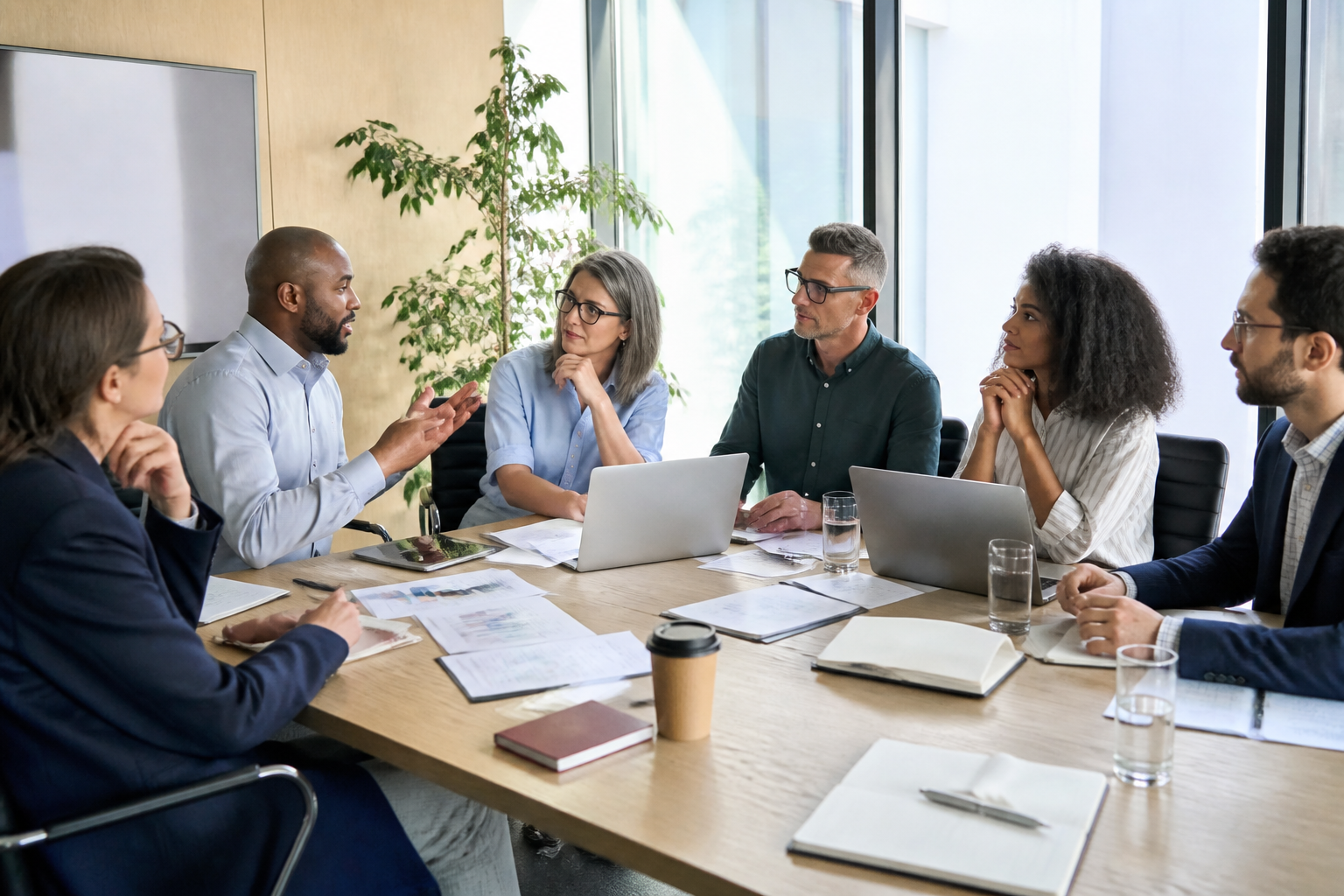 Équipe en réunion pour choisir une formation professionnelle adaptée