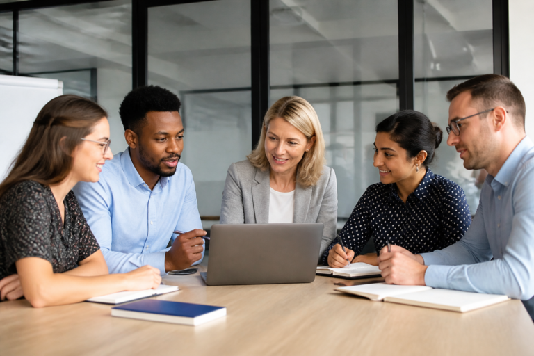 Réunion de travail lors d'une formation professionnelle