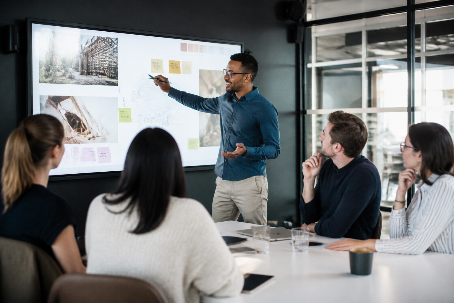 Personnes en formation professionnelle en atelier collaboratif