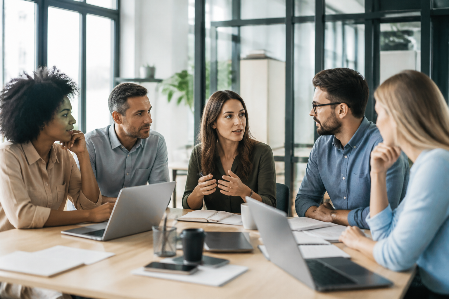 Réunion de travail sur un projet de formation professionnelle