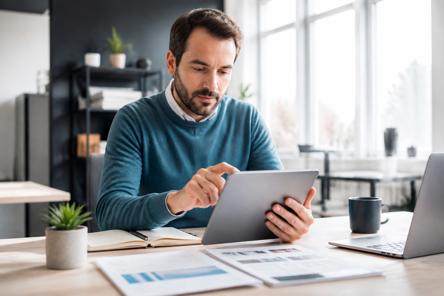 Consultation du compte CPF sur tablette par un travailleur indépendant