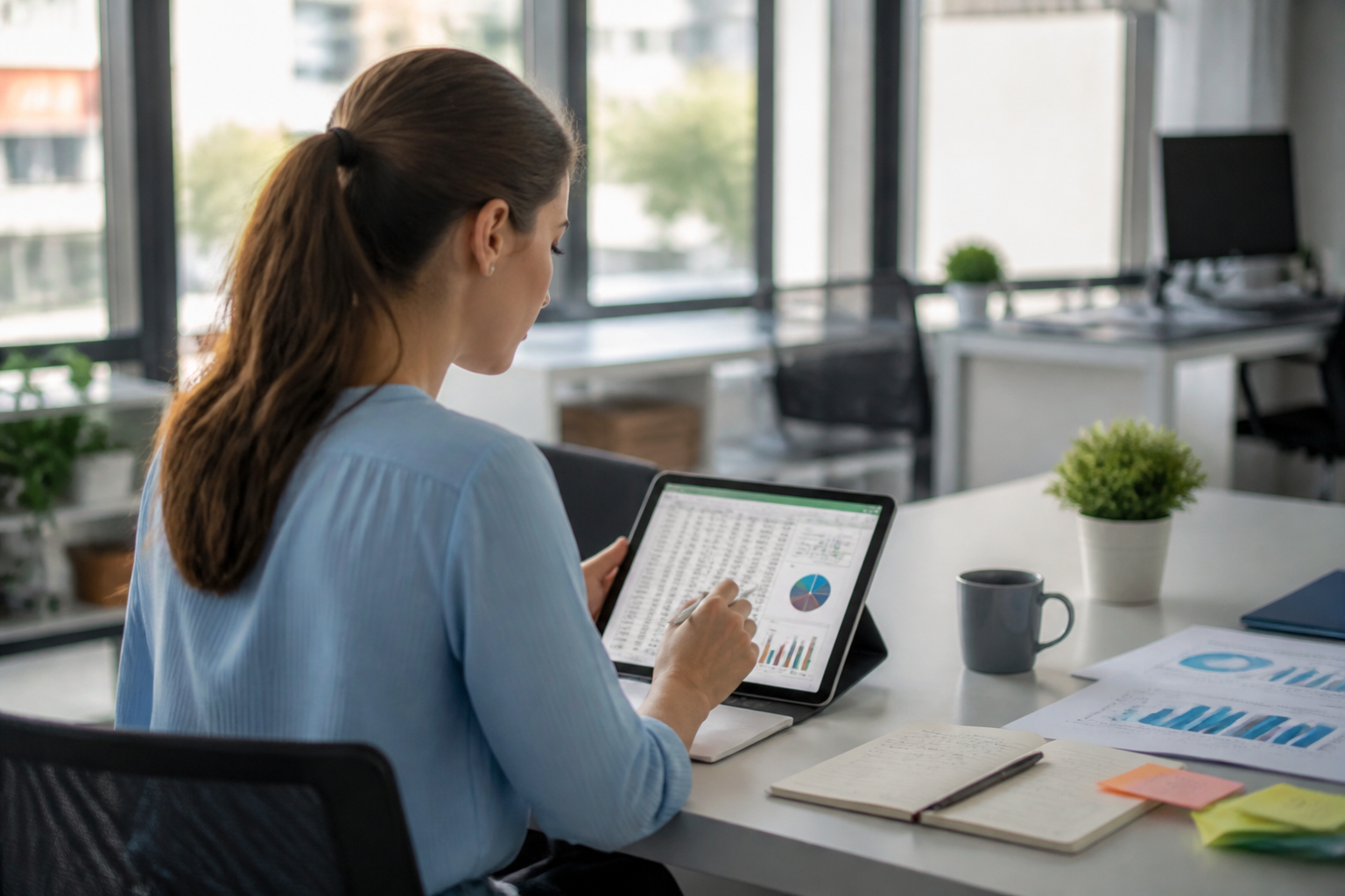 Apprenant travaillant sur un logiciel de tableur en formation bureautique