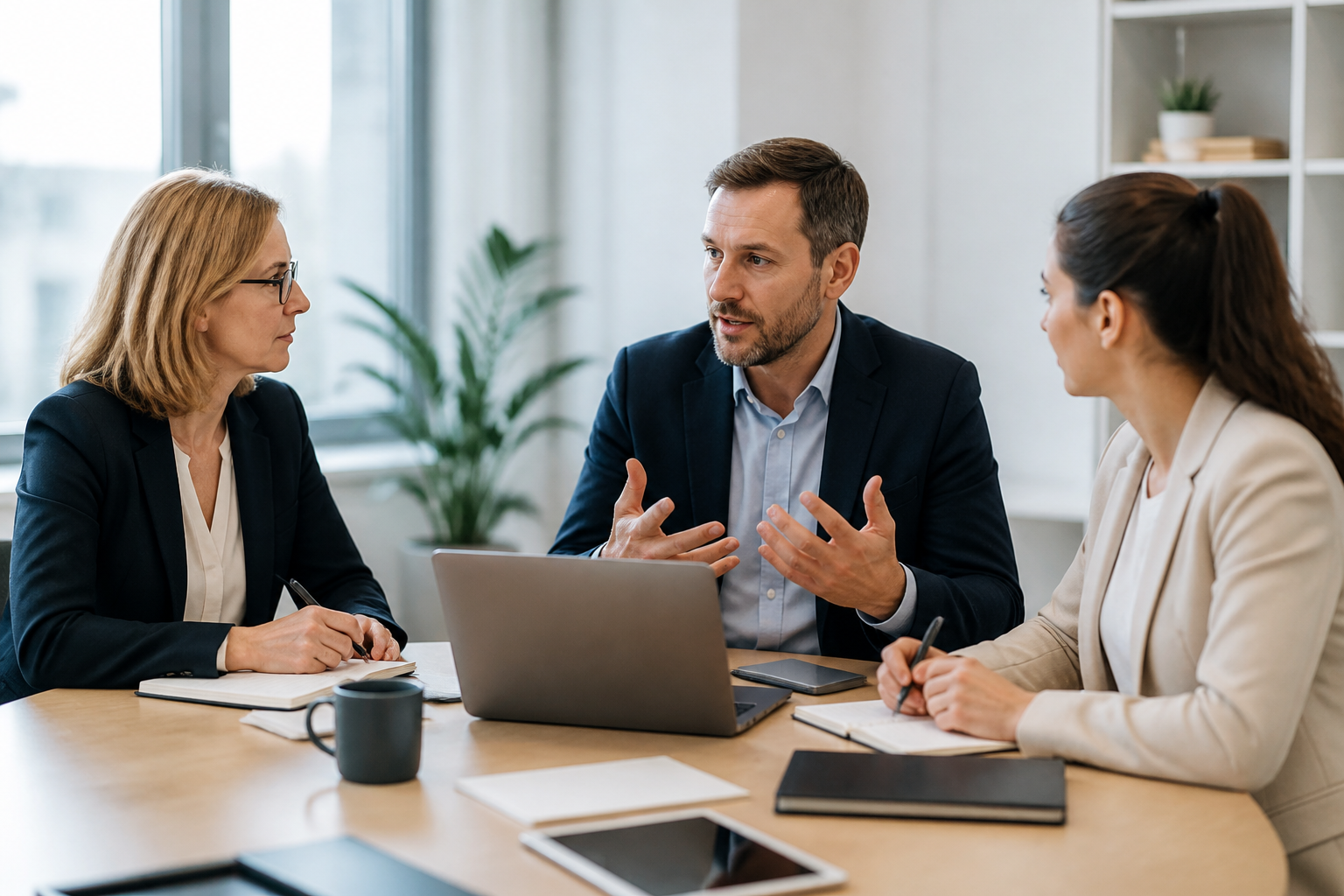 Manager et responsable RH en réunion sur un projet de formation