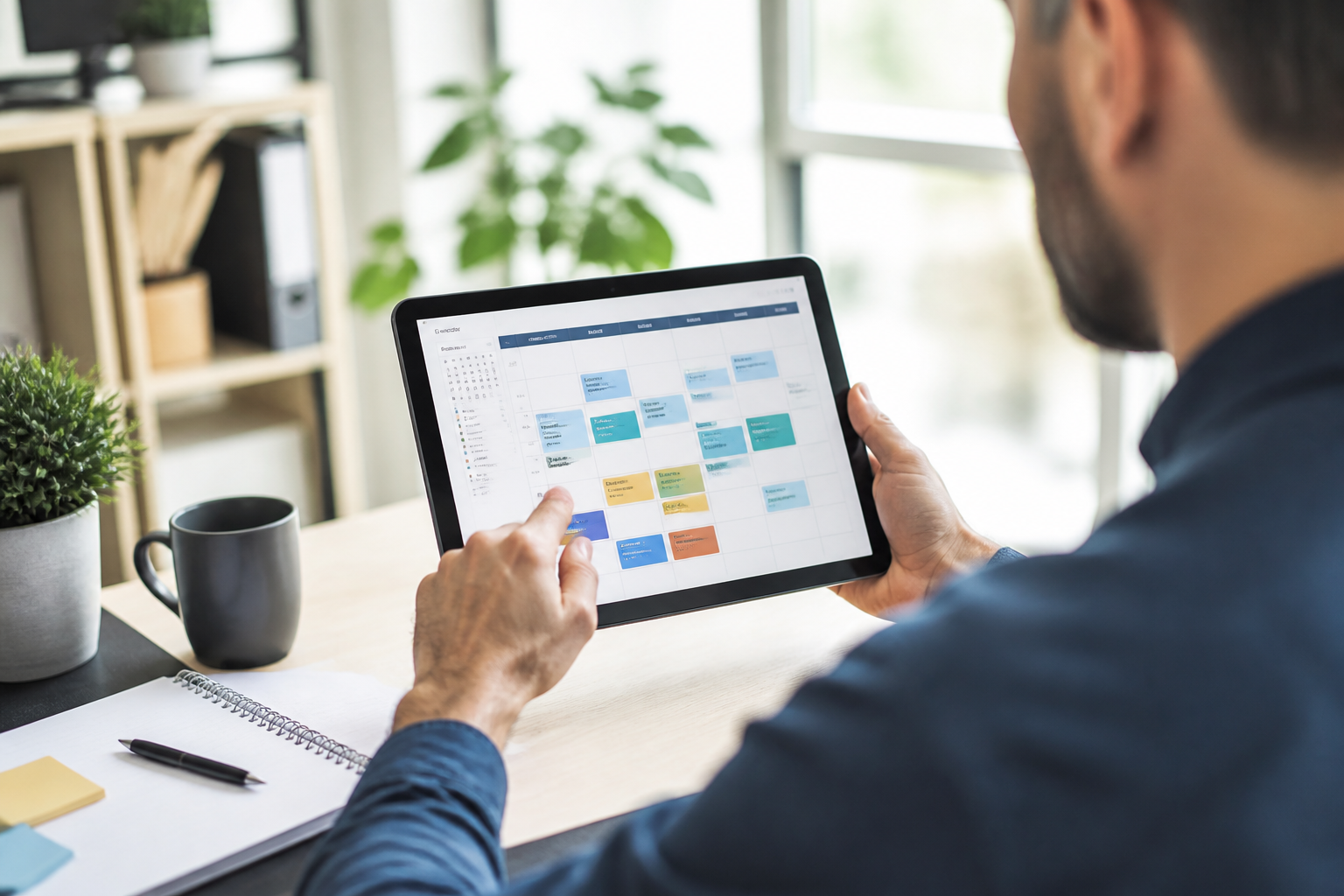 Consultation du planning de formation sur tablette en environnement professionnel