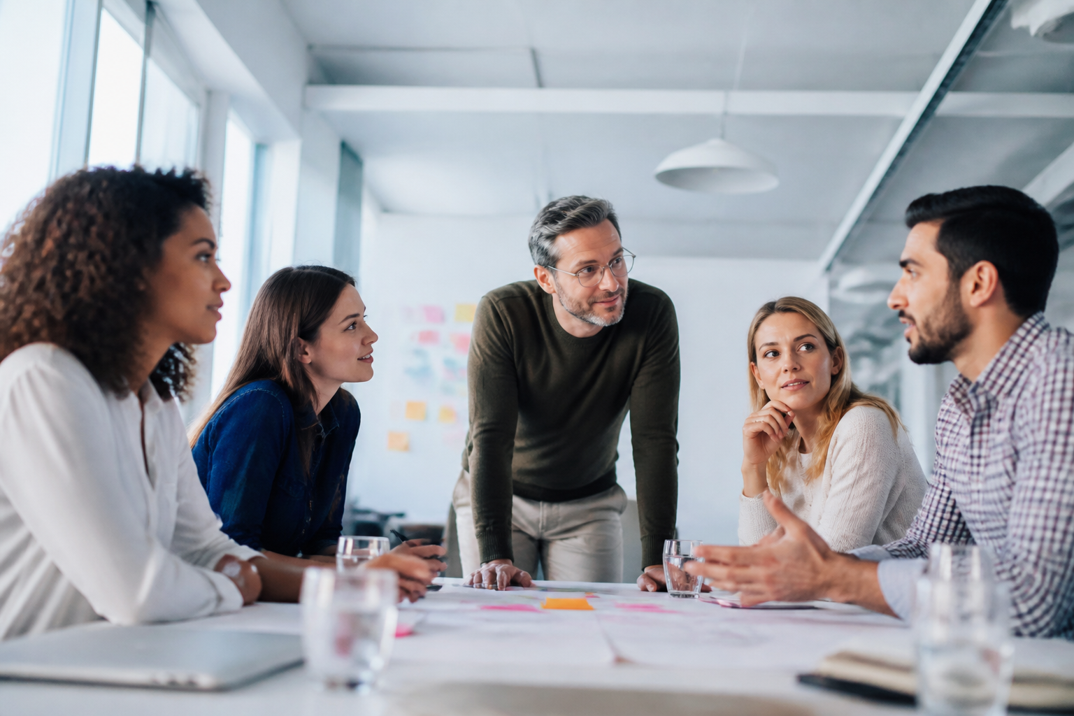 Réunion de managers et indépendants en session de formation