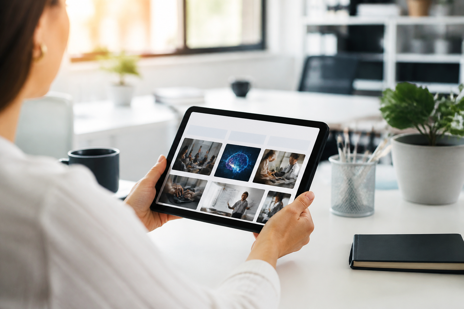 Consultation numérique d'une offre de formation professionnelle sur tablette