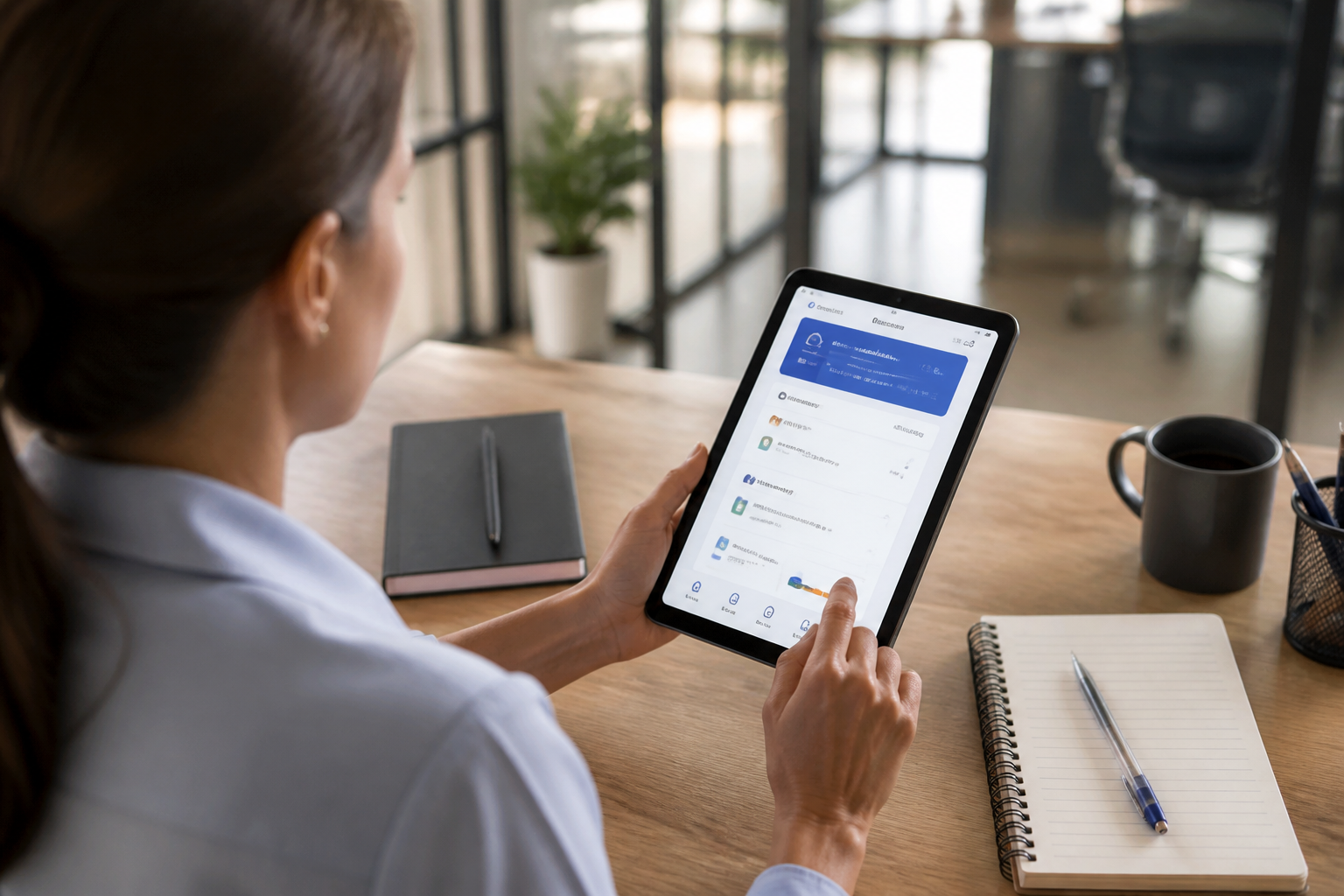 Consultation du compte CPF sur tablette en environnement bureau