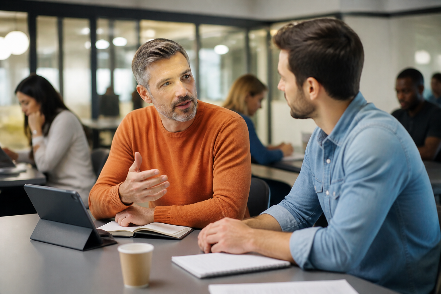 Interaction entre formateur et stagiaire lors d'une formation bureautique