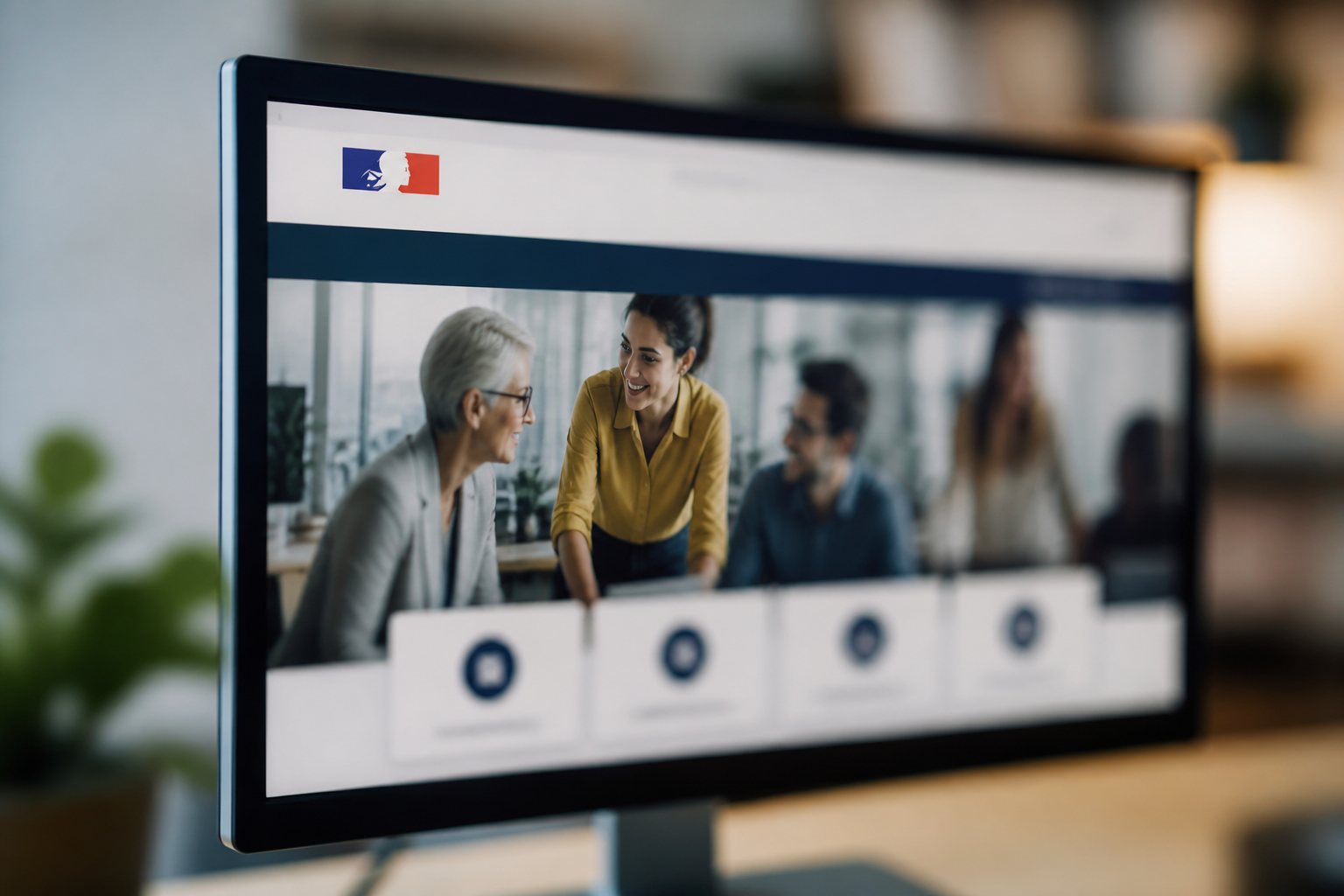 Écran d'ordinateur montrant le site officiel de la VAE en France