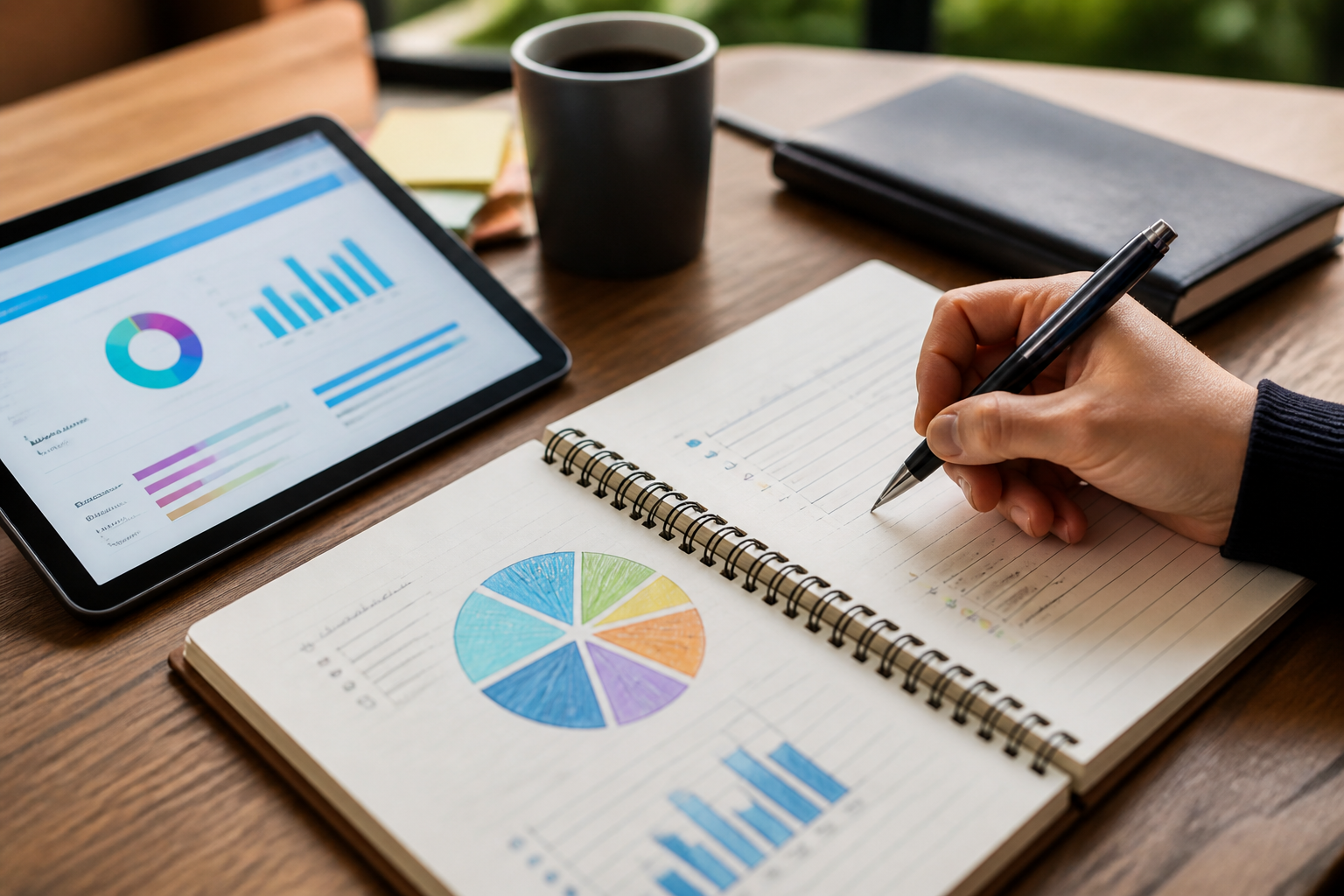 Carnet et tablette avec notes sur les compétences professionnelles
