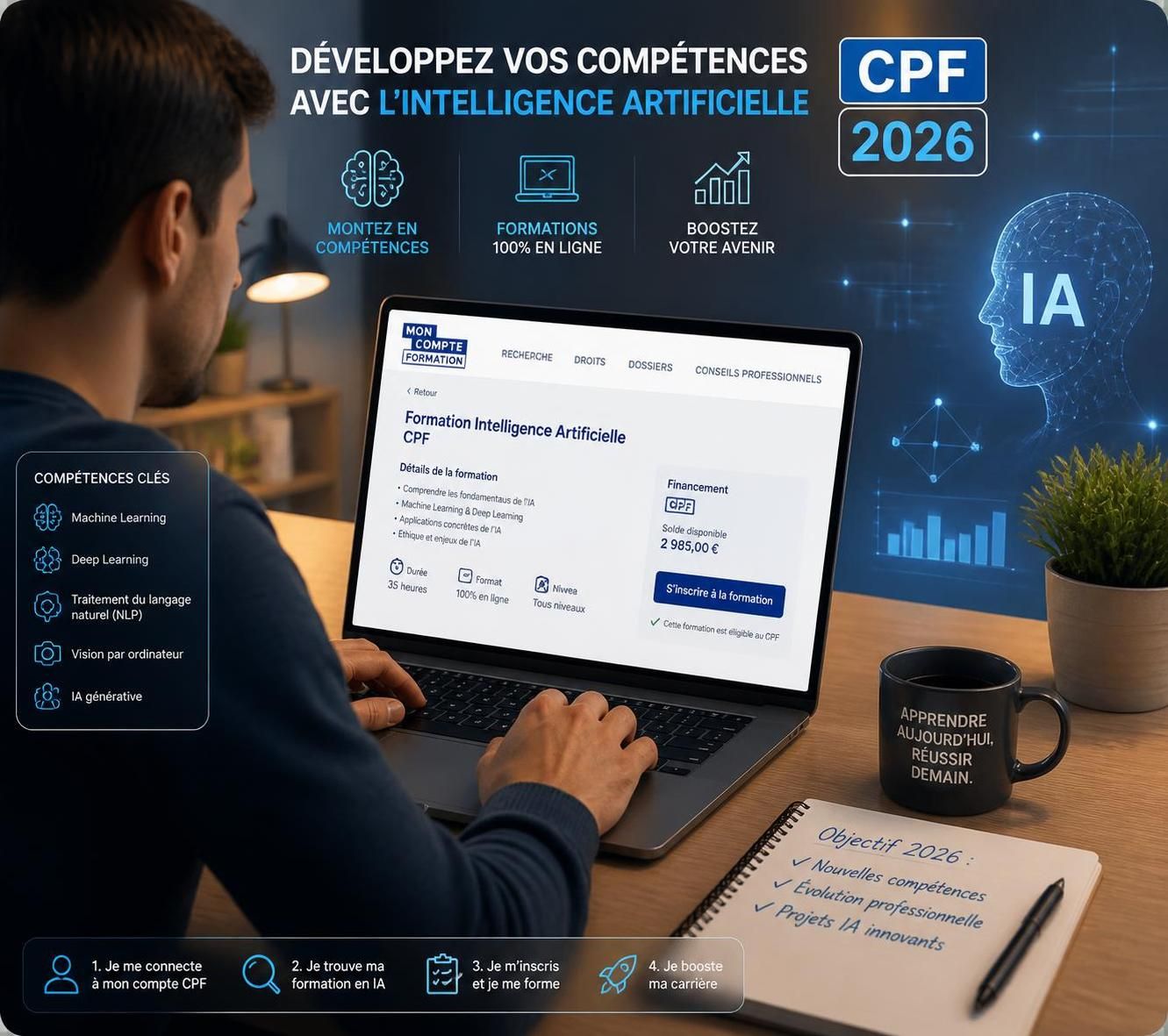 découvrez comment utiliser votre cpf pour financer une formation en intelligence artificielle en 2026 et booster votre carrière grâce à des compétences d'avenir.