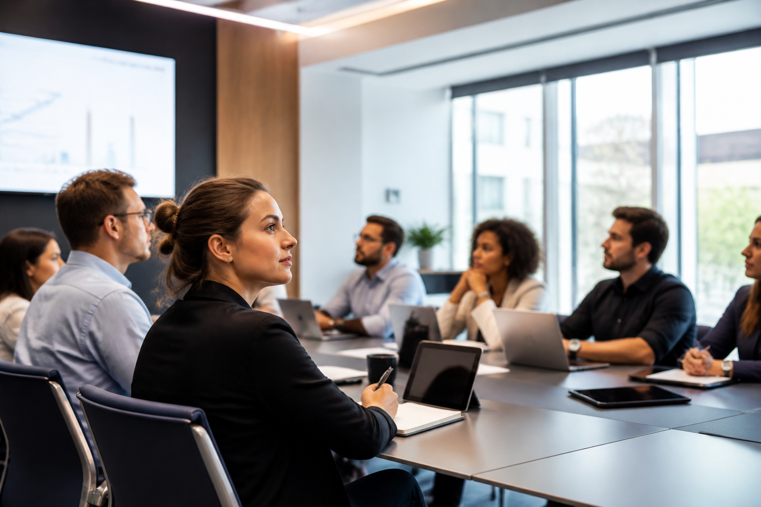 Personnes en formation continue en entreprise lors d’une réunion professionnelle