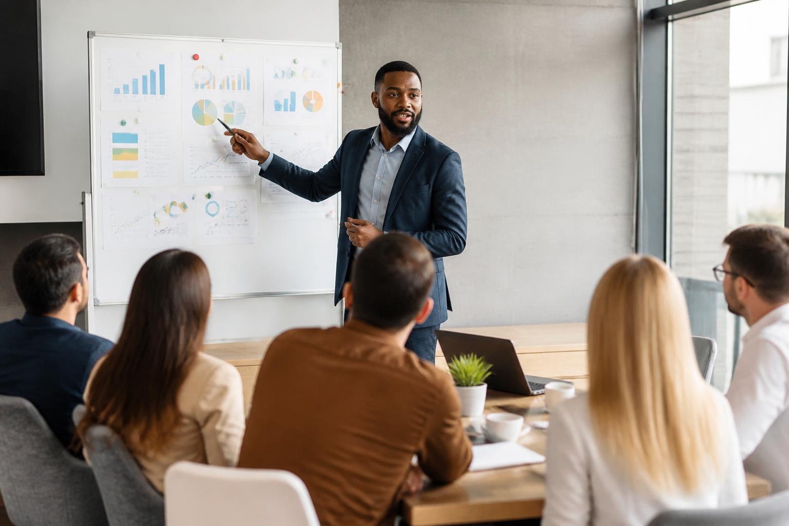 Participants attentifs lors d'une formation professionnelle avec un formateur