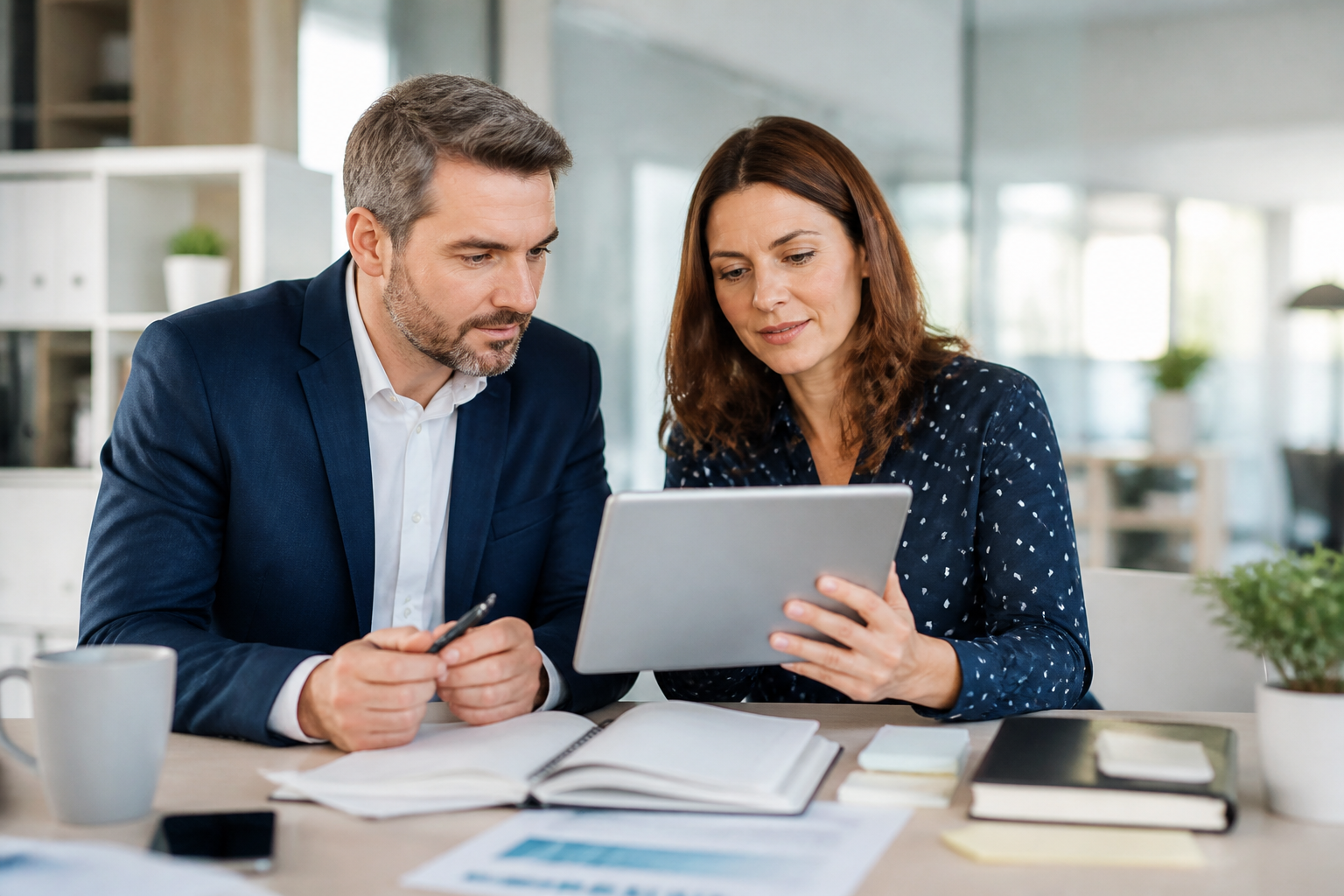 Responsable RH consultant un dossier de financement de formation sur tablette