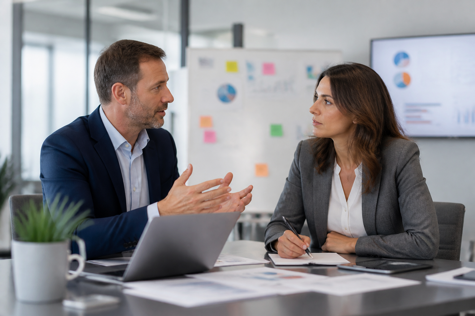 Manager et responsable RH discutant d'une certification professionnelle niveau 5