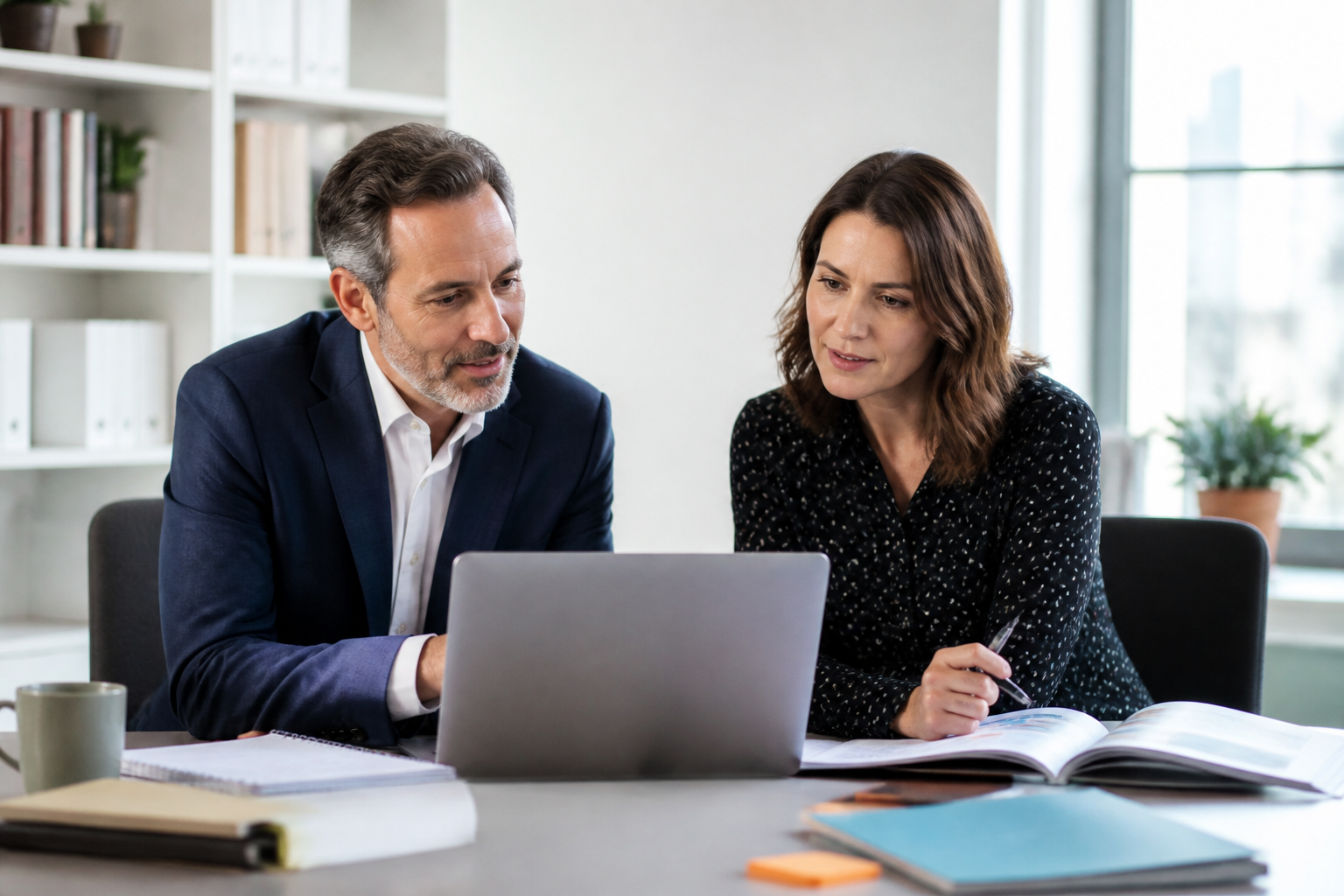 Manager et responsable RH discutant des projets de formation