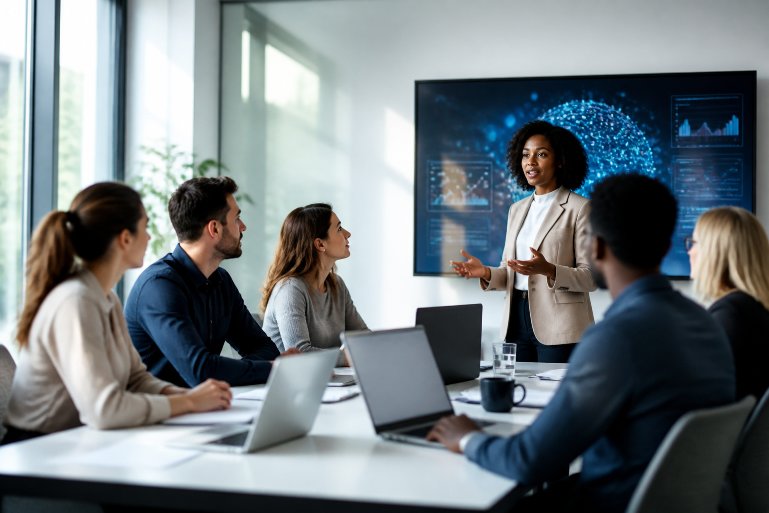 Séance de formation en entreprise sur les compétences digitales et l'innovation