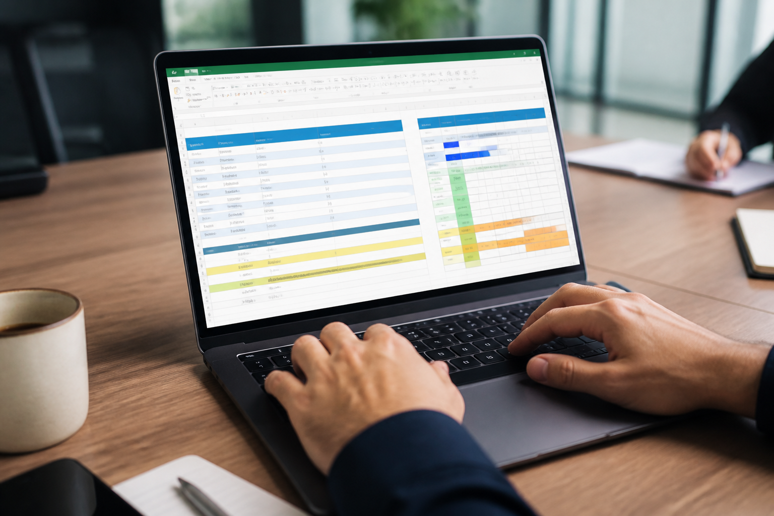 Gros plan sur un fichier Excel de plan de formation affiché sur ordinateur portable