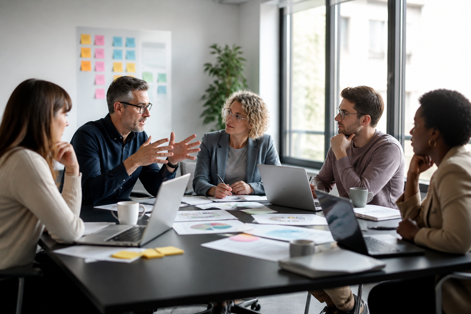 Réunion de managers discutant d'une formation professionnelle