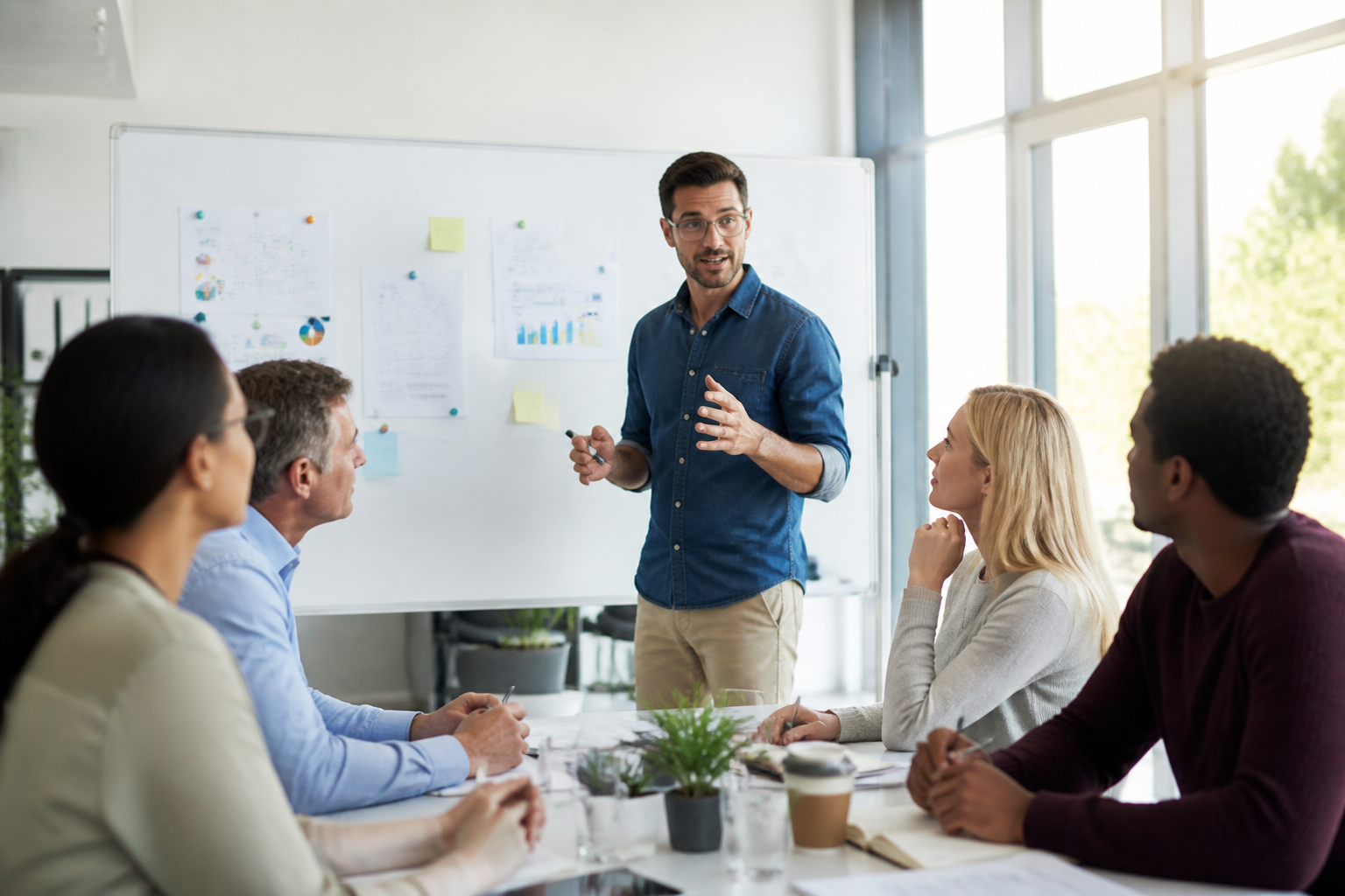 Atelier collaboratif en formation professionnelle avec formateur