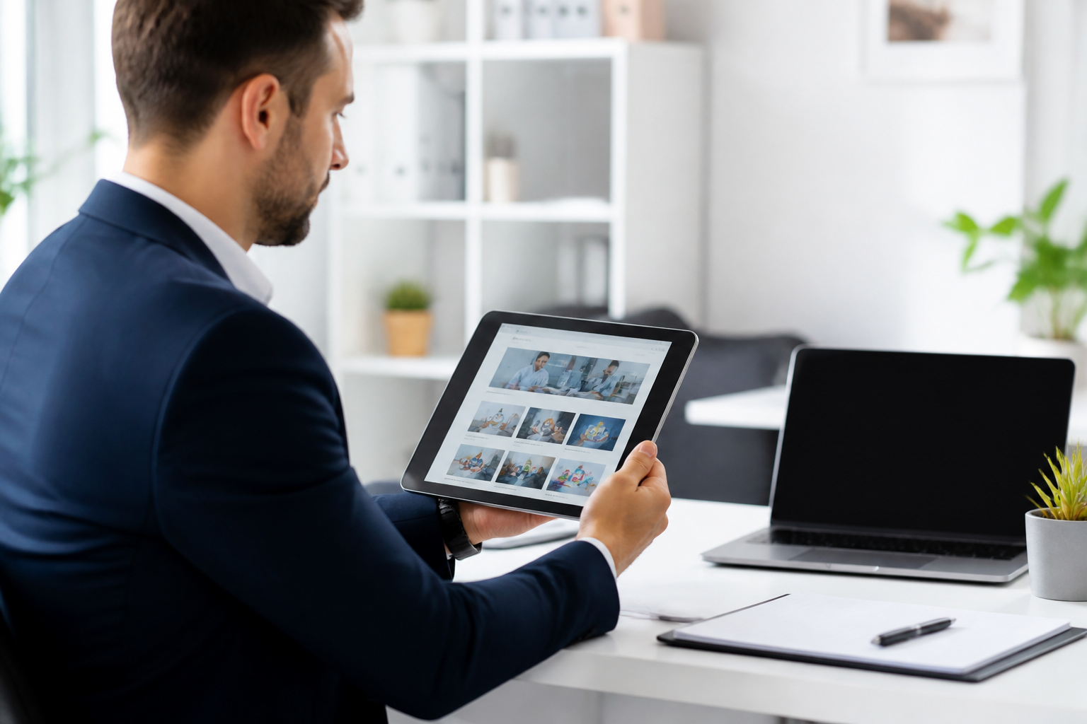 Consultation d'une formation certifiante systémique sur une tablette numérique