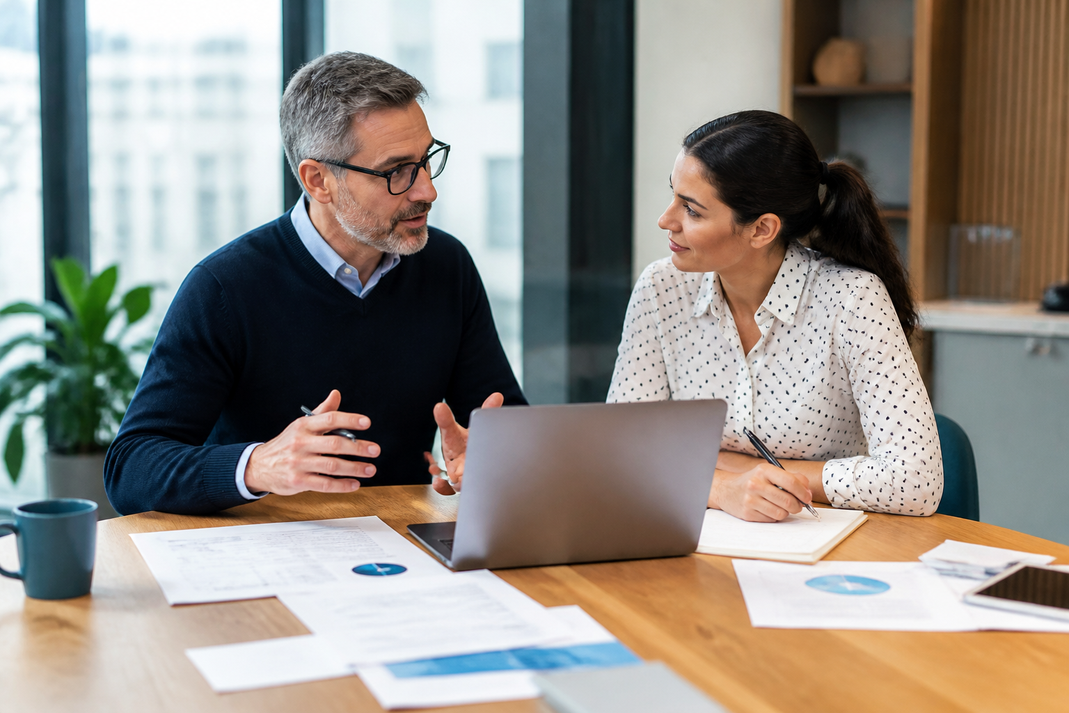 Manager et responsable RH en réunion sur projet de formation