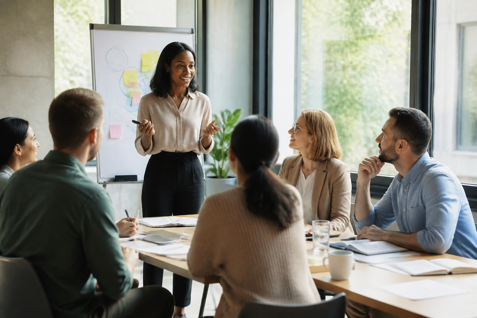 Atelier de formation professionnelle avec échanges entre participants