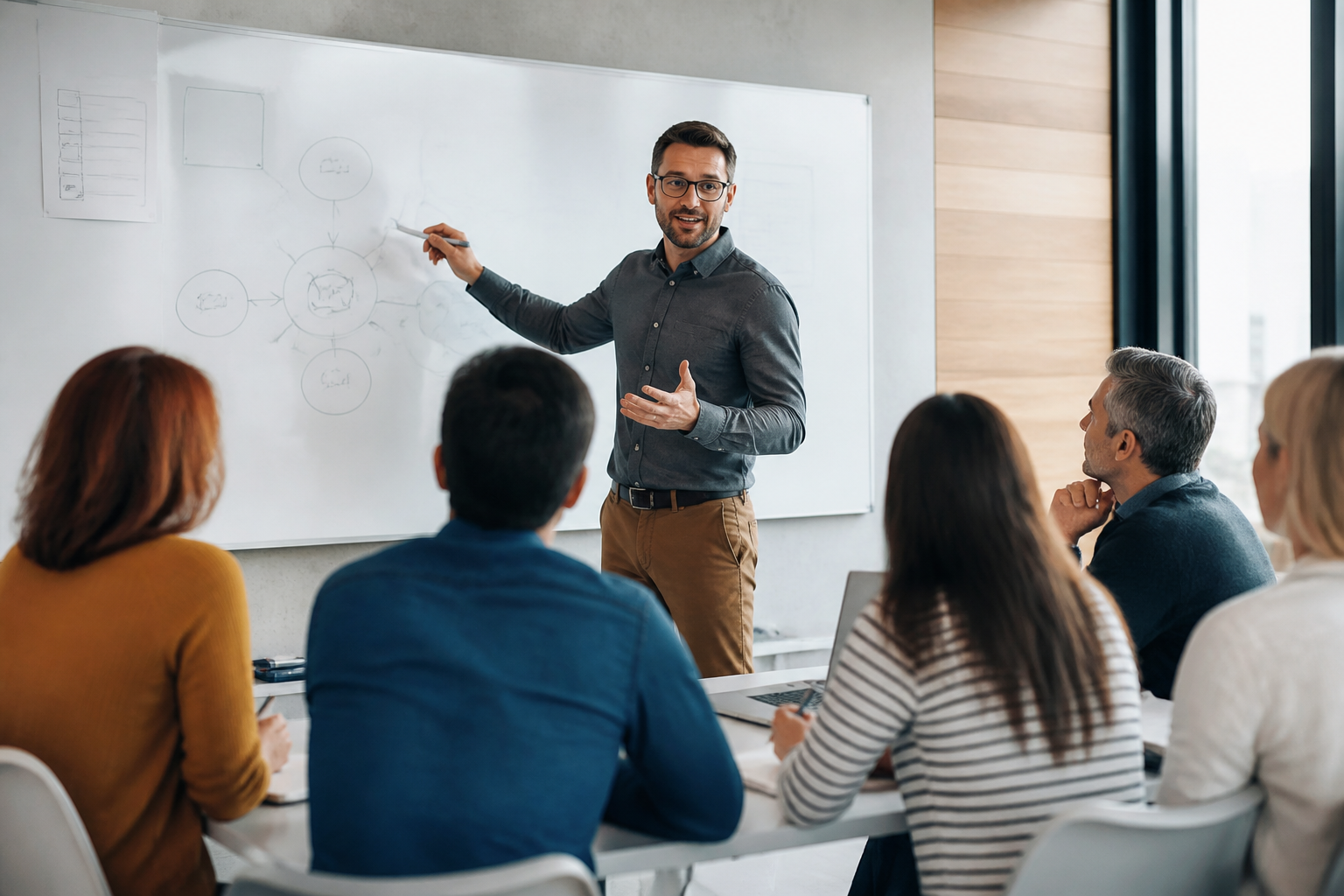 Formateur en action dans un centre de formation professionnelle en France