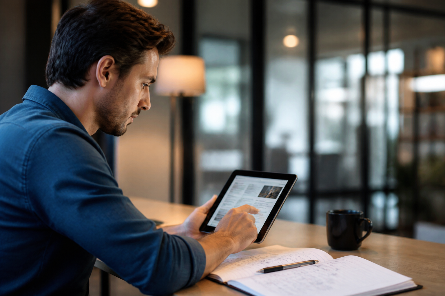 Personne préparant son projet de formation professionnelle via son compte CPF sur tablette